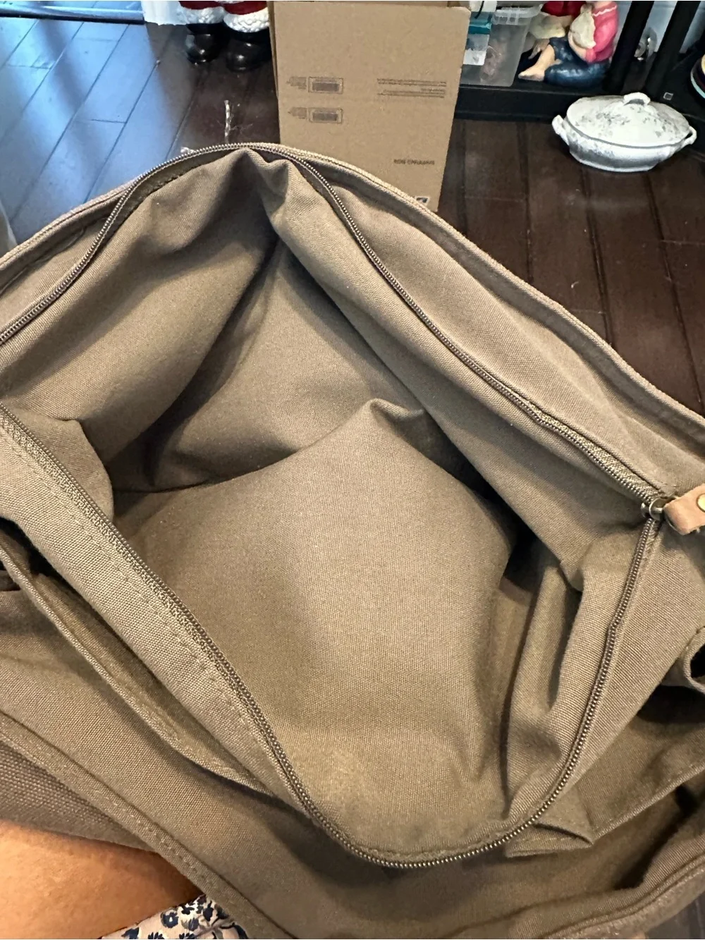 Relic Brown Canvas Messenger Bag with Black Front Panel
